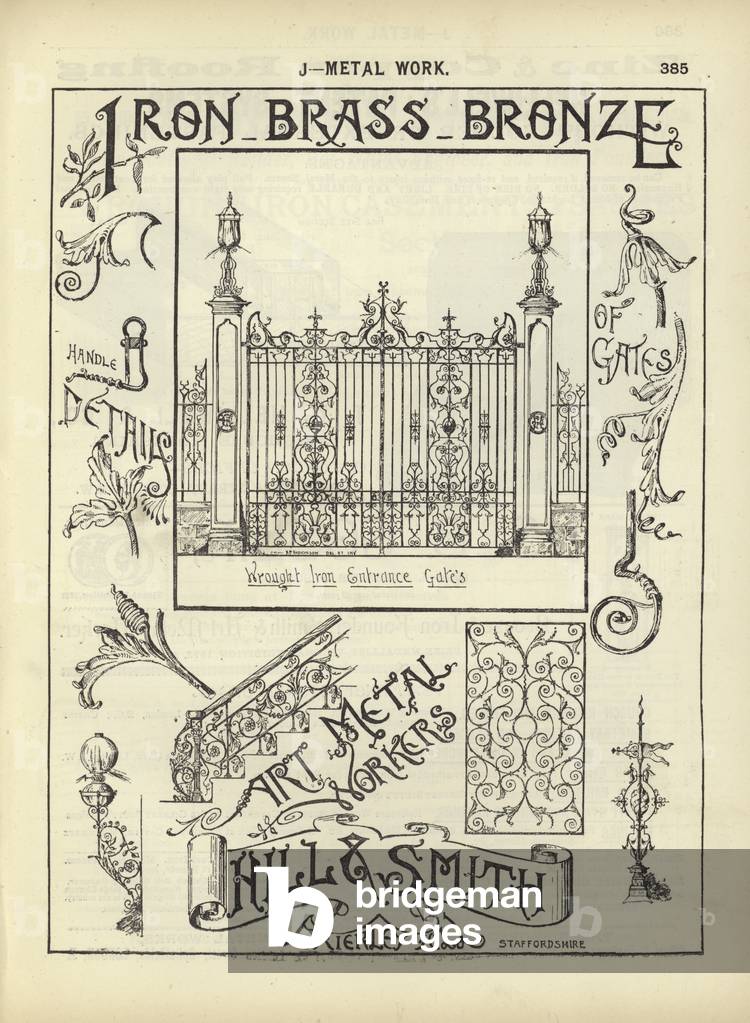 Page from The Architect's, Surveyor's and Engineer's Compendium 1892 (engraving)