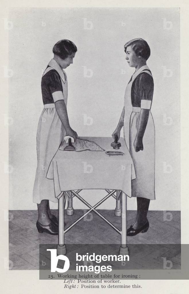 Illustration for Posture in Housework (b/w photo)