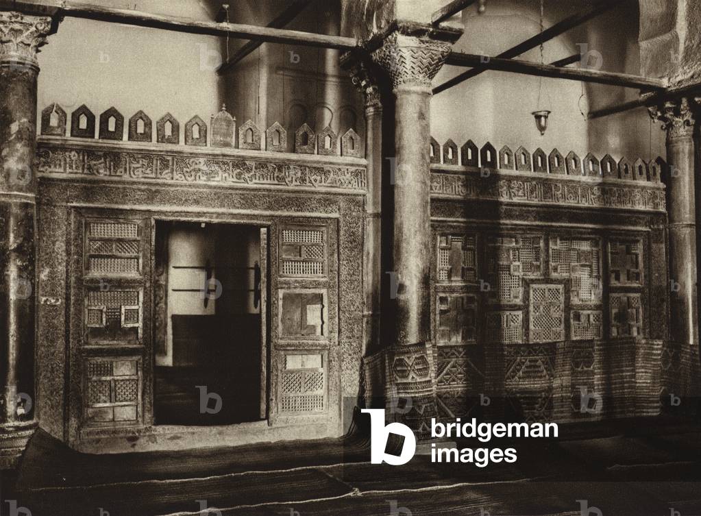 Kairuan, Royal box in the Great Mosque (b/w photo)