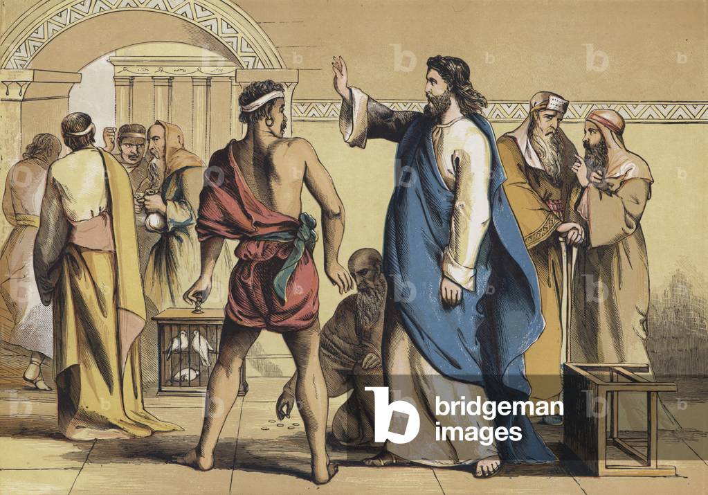 The Expulsion from the Temple (chromolitho)