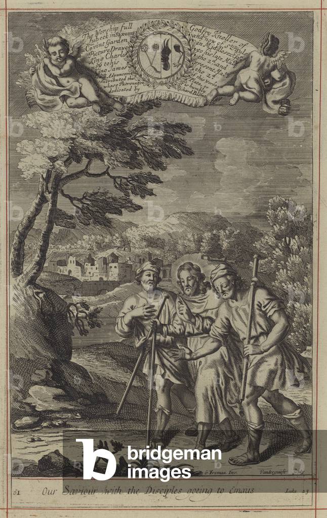 Our Saviour with the Disciples goeing to Emaus (engraving)