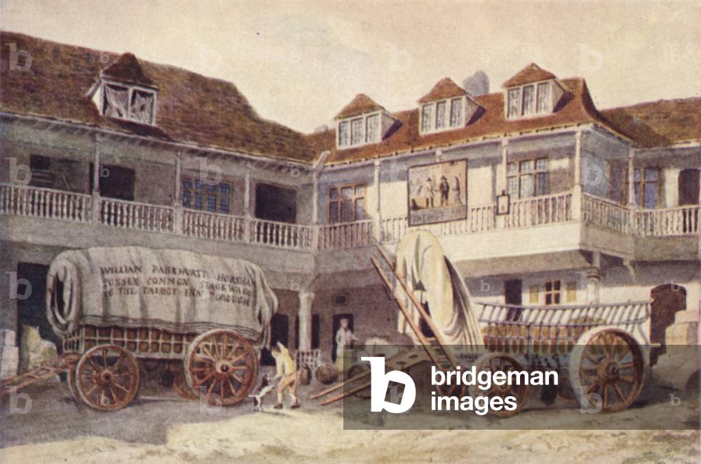 Tabard Inn, Southwark, 1810 (colour litho)
