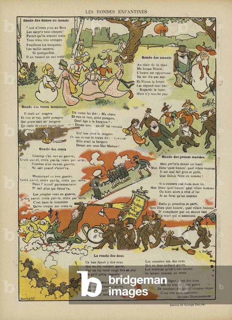 Illustration for Le Rire (colour litho)