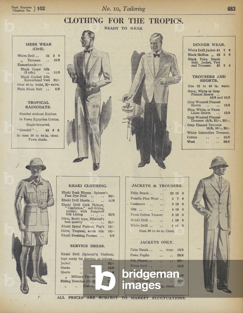 Page from Army and Navy Stores Catalogue, 1939-40 (litho)