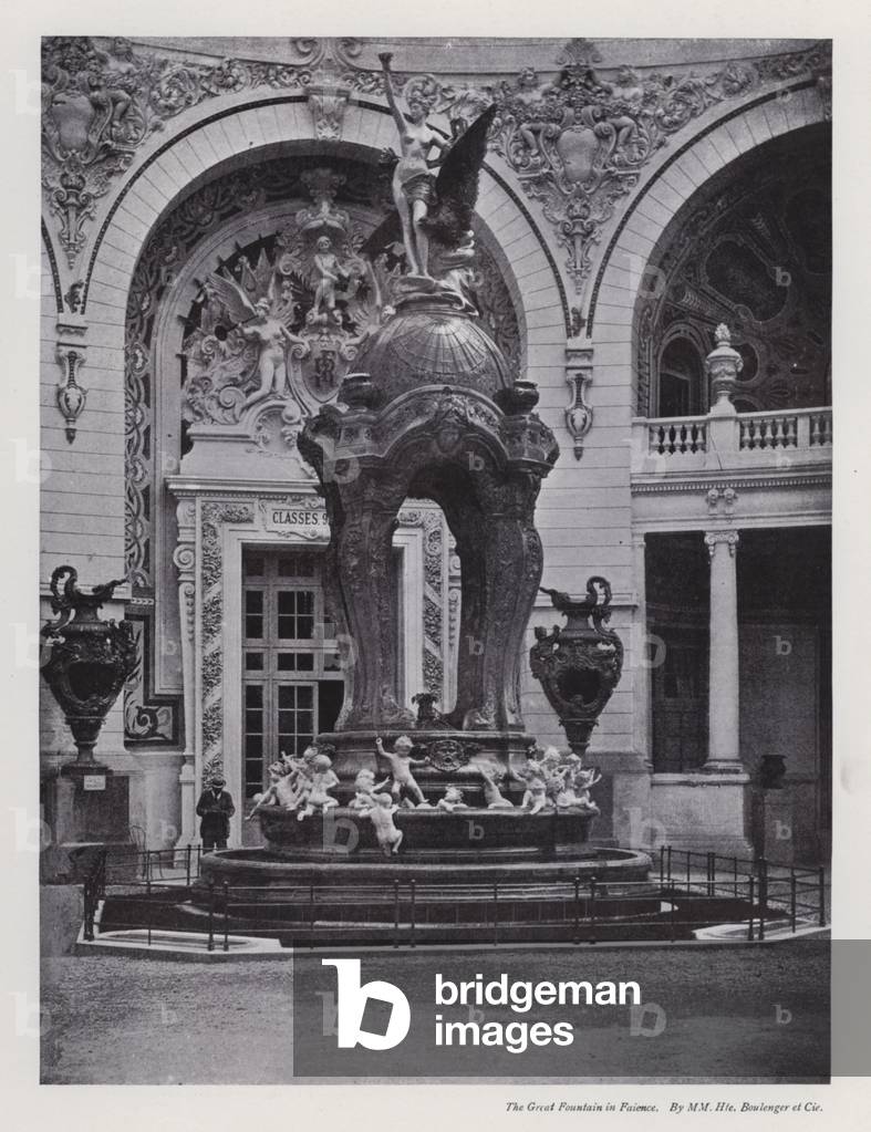 The Great Fountain in Faience, by MM Hte Boulenger et Cie (b/w photo)