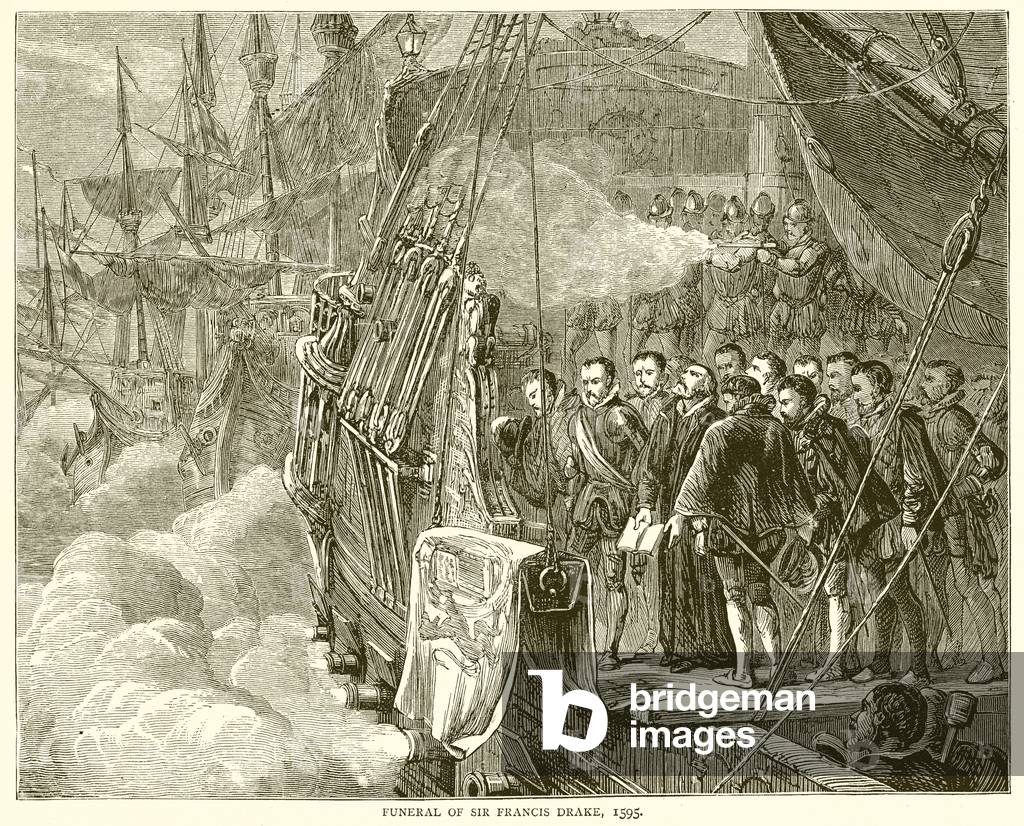 Funeral of Sir Francis Drake, 1595 (engraving)