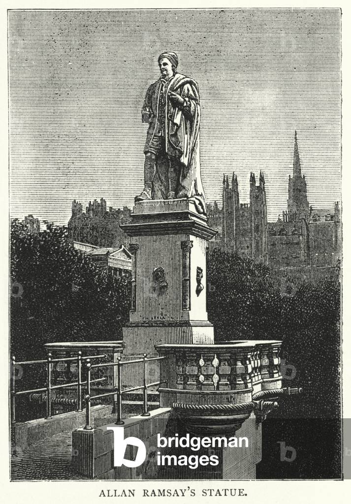 Allan Ramsay's Statue (engraving)