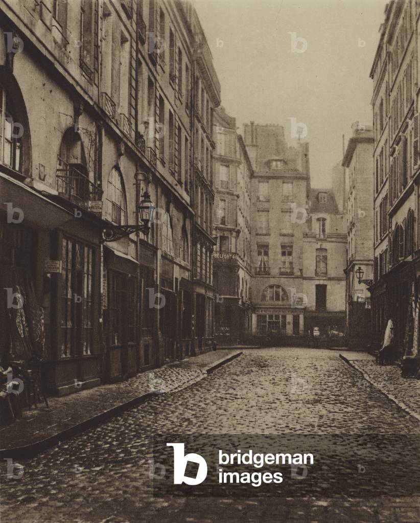La rue Childebert, prise de la rue d'Erfurth en 1866 (b/w photo)