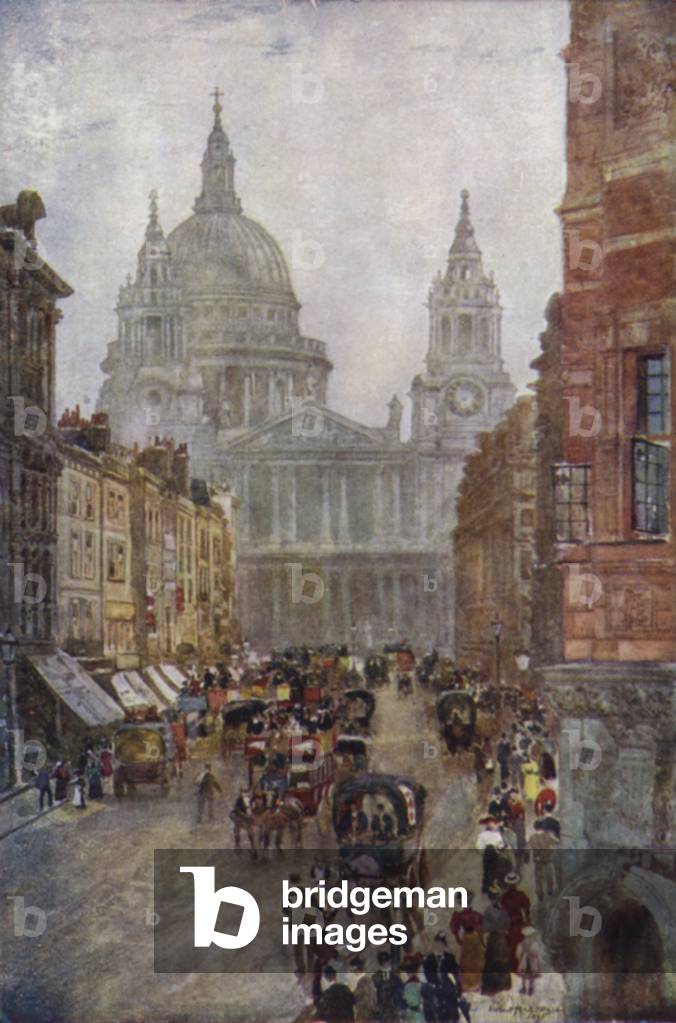 St Paul's, London (colour litho)