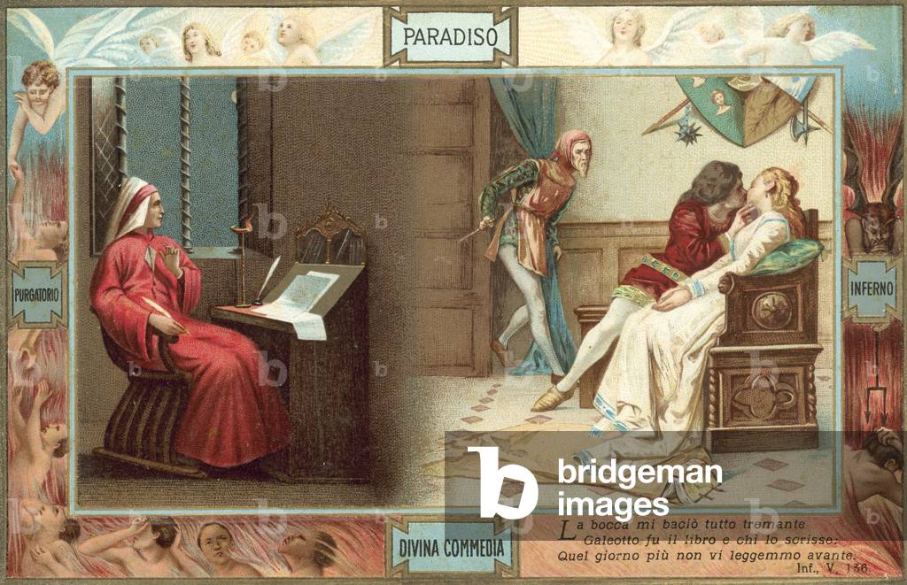 Illustration for Dante's The Divine Comedy (colour litho)