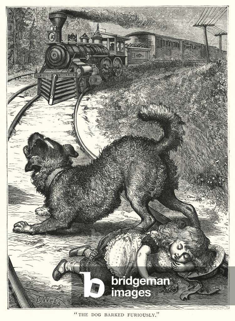 'The dog barked furiously' (engraving)