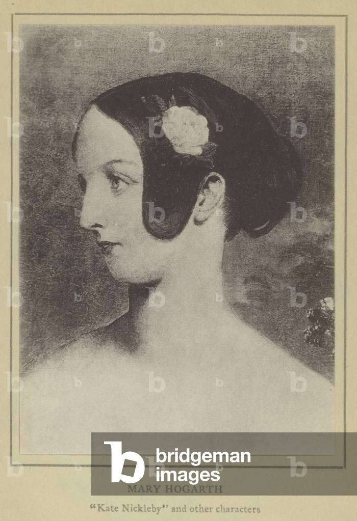 Mary Hogarth, Kate Nickleby and other characters (litho)