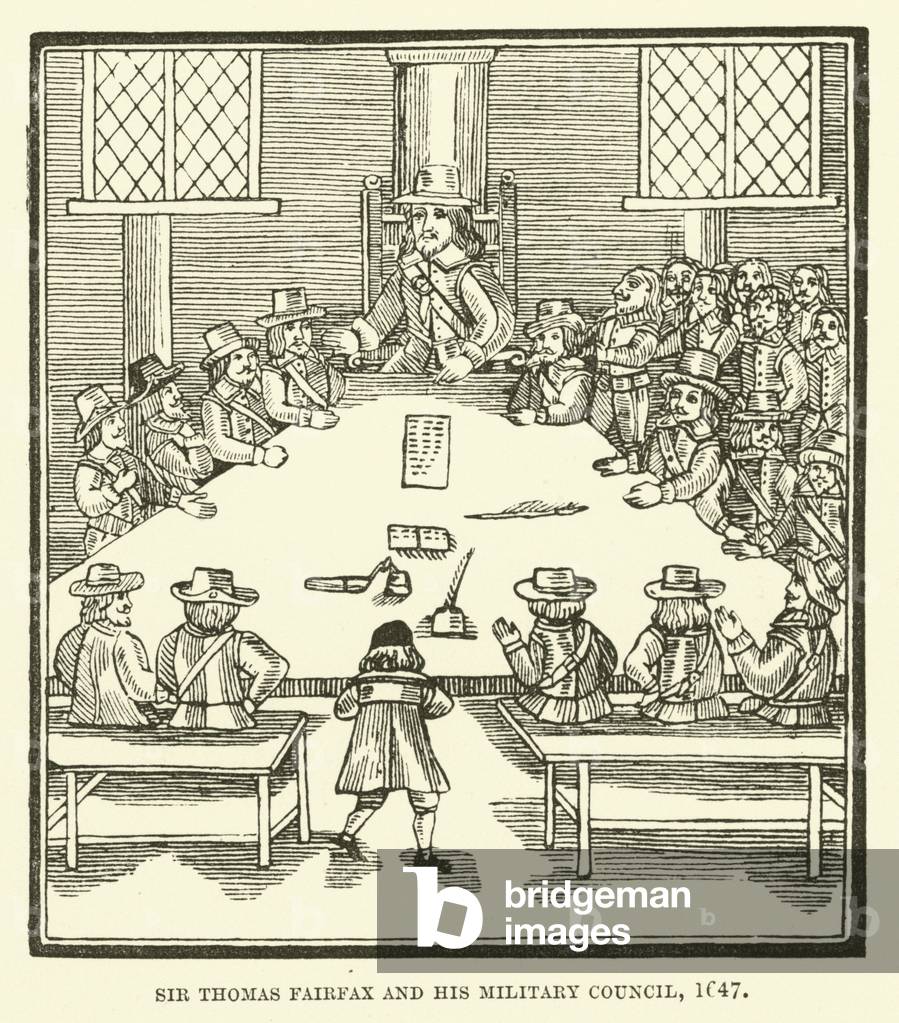 Sir Thomas Fairfax and his military council, 1647 (engraving)