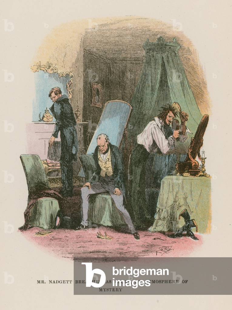 Illustration for Martin Chuzzlewit (colour litho)