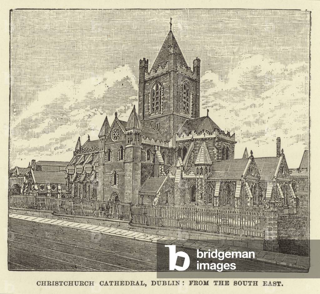 Christchurch Cathedral, Dublin, from the South East (engraving)