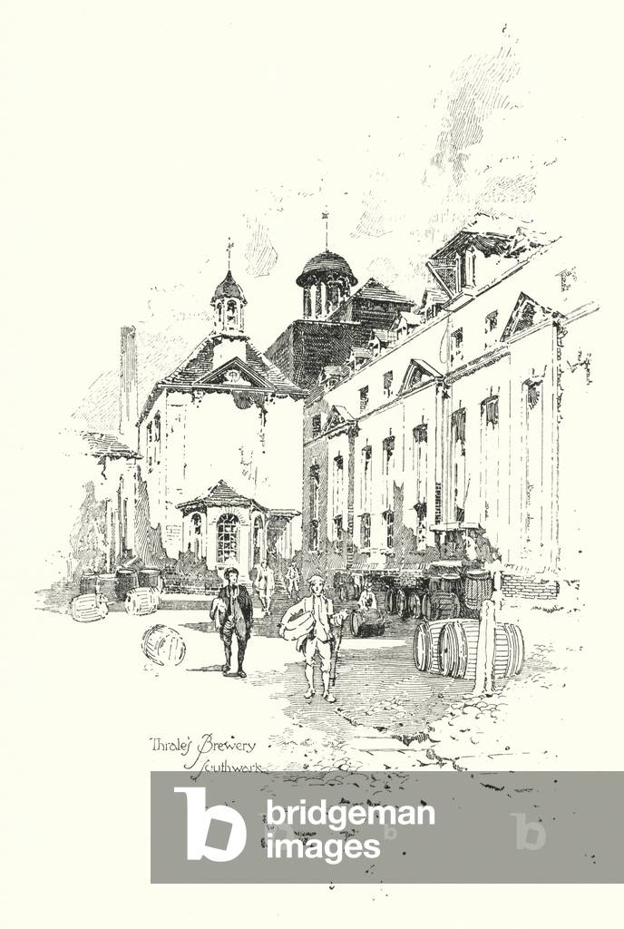 Thrales Brewery, Southwark, London (litho)