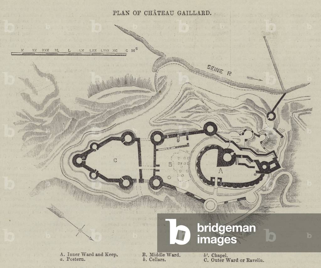 Plan of Chateau Gaillard (engraving)