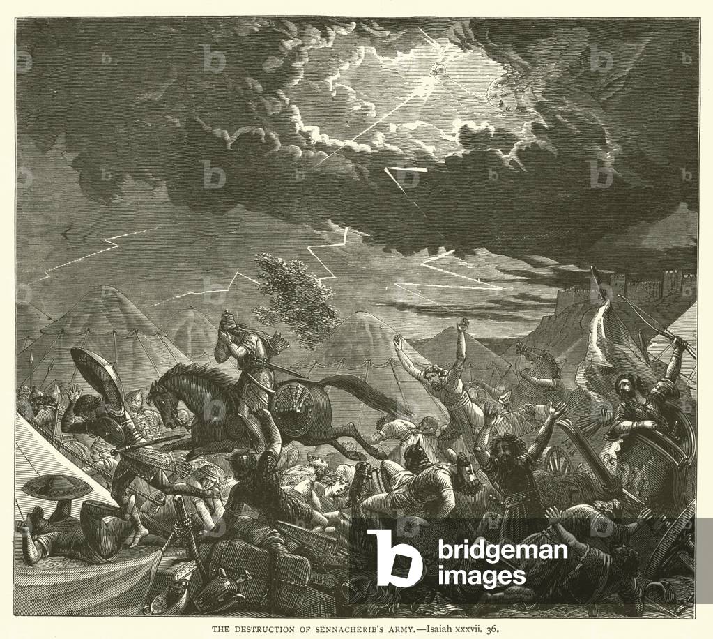 The Destruction of Sennacherib's Army, Isaiah, xxxvii, 36 (engraving)