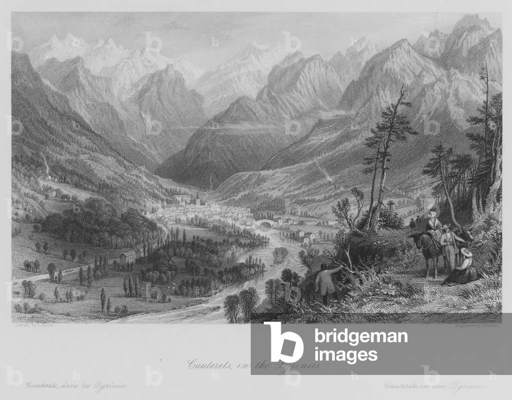 Cauterets, in the Pyrenees (engraving)