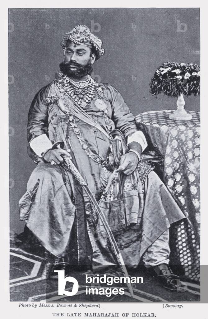 The late Maharajah of Holkar (b/w photo)