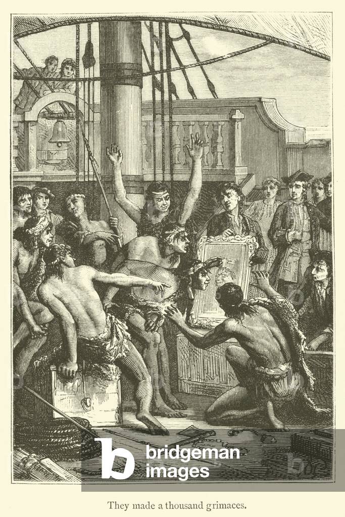 They made a thousand grimaces (engraving)