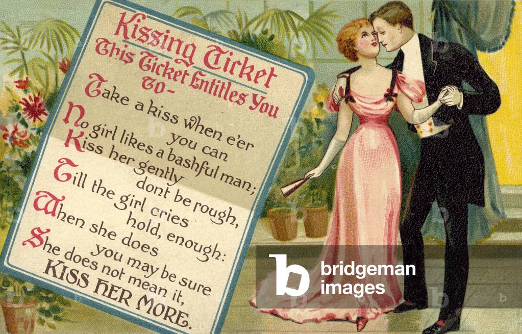Kissing Ticket (colour litho)