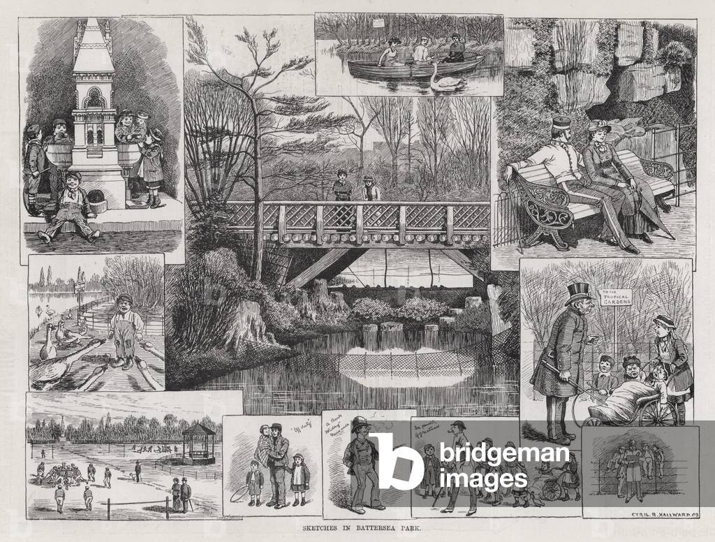 Sketches in Battersea Park (engraving)