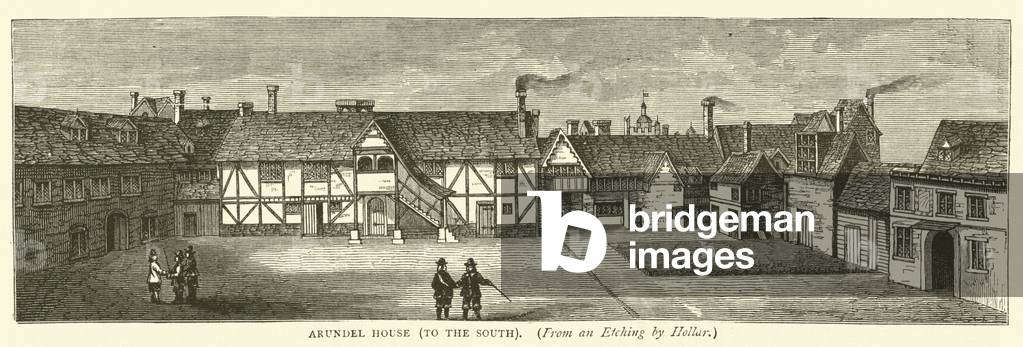 Arundel House, to the south, from an etching by Hollar (engraving)