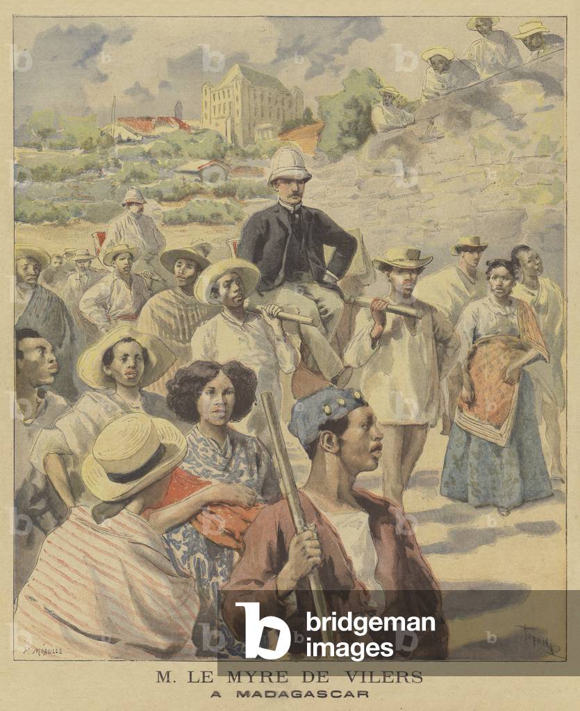 Charles Marie Le Myre de Vilers in Madagascar (colour litho)