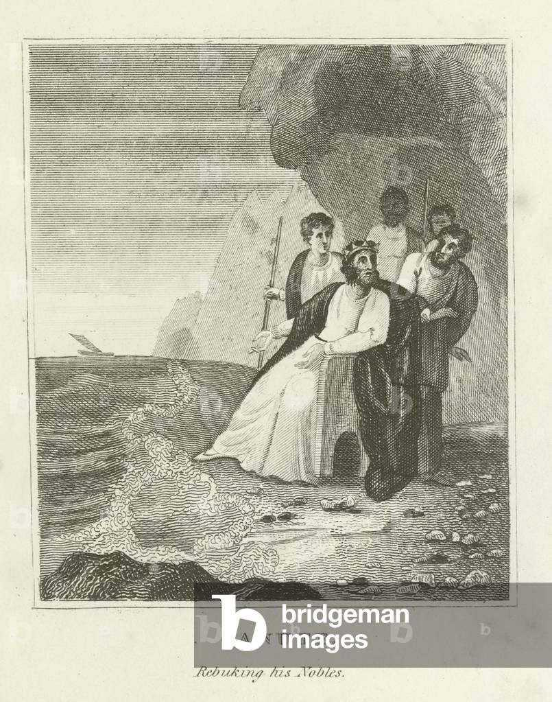 Canute, Rebuking his Nobles (engraving)