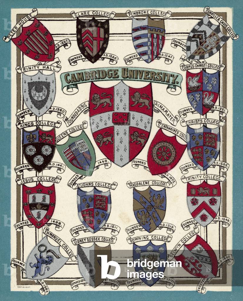 The University Of Cambridge, and its colleges (colour litho)