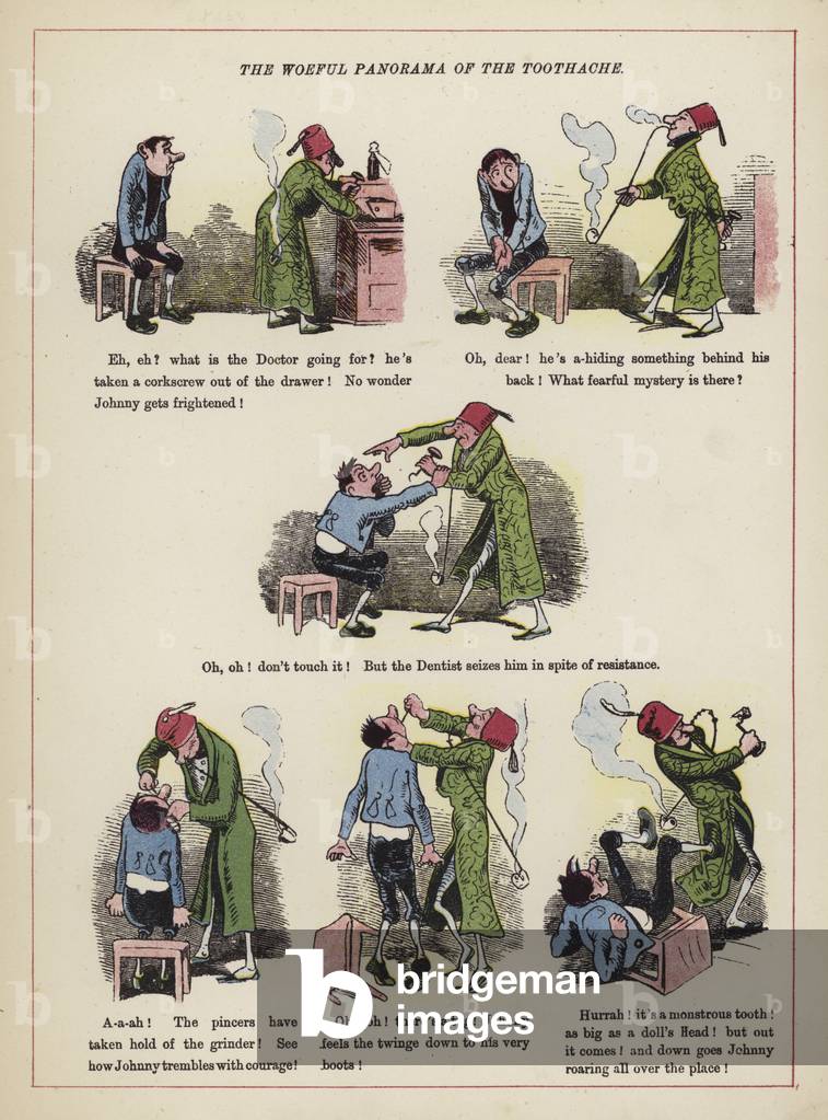 The woeful panorama of the toothache (colour litho)