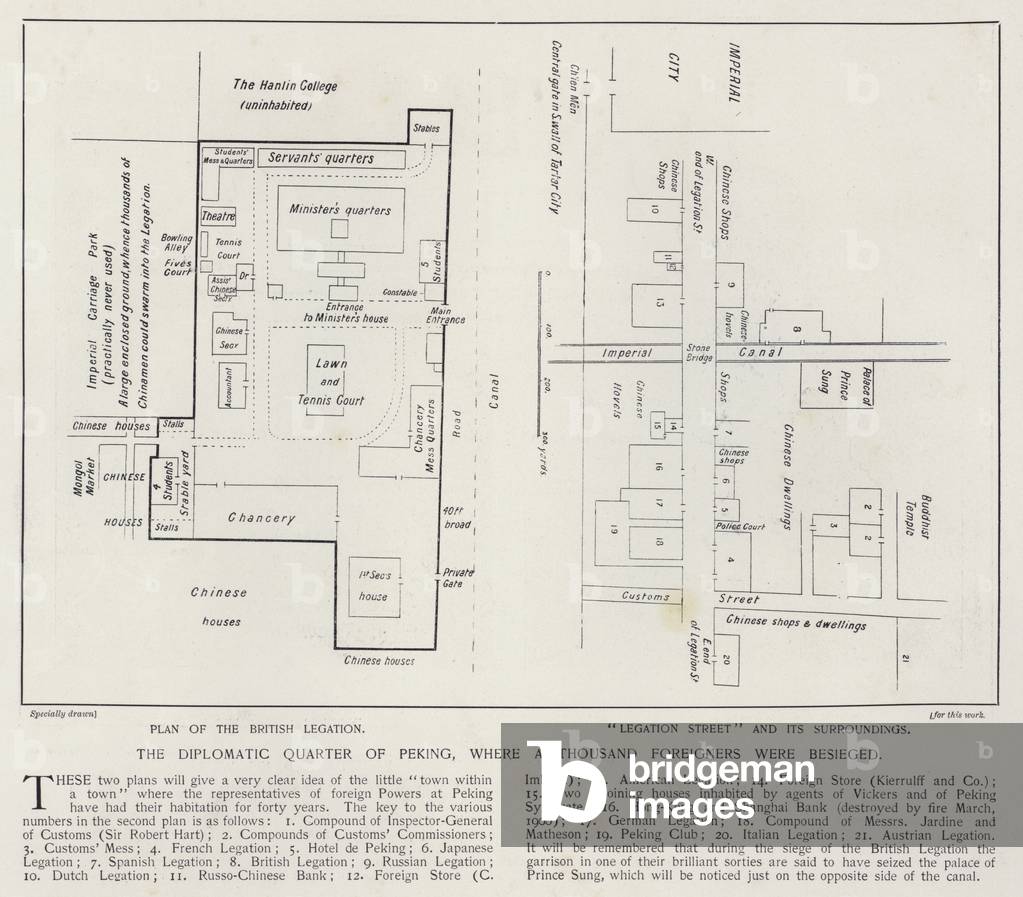 The Diplomatic Quarter of Peking, where a thousand foreigners were besieged (litho)