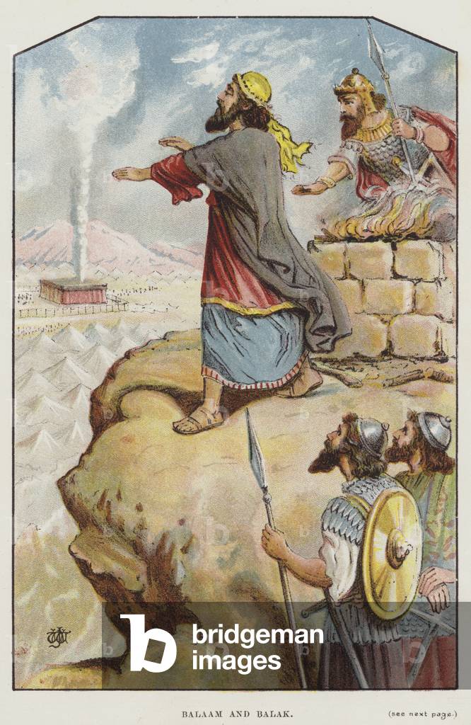 Balaam and Balak (colour litho)