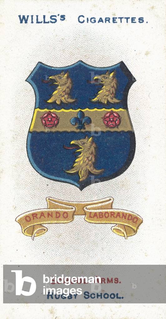 Rugby School, Orando Laborando, By Praying And Working (colour litho)