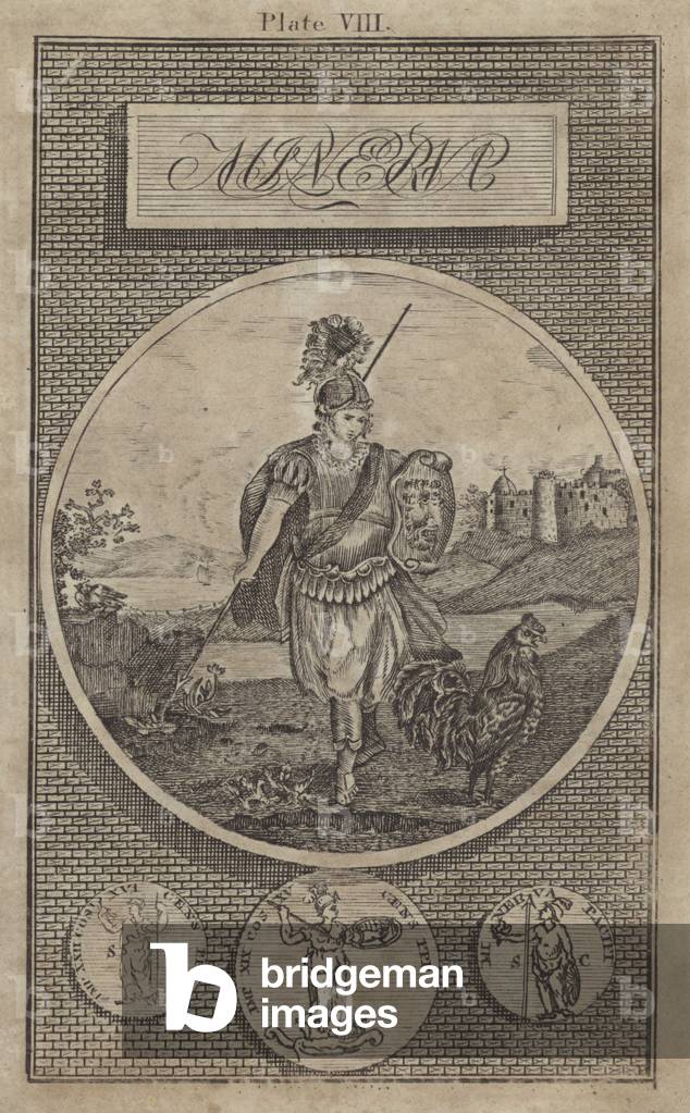Minerva, ancient Roman goddess (engraving)