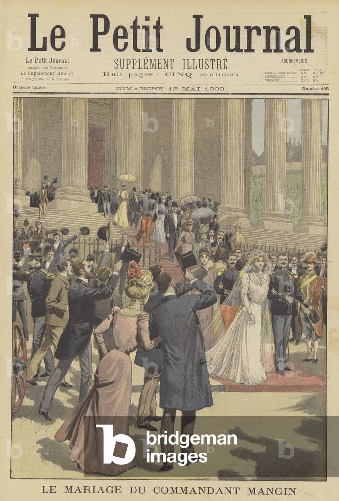 The wedding of Major Mangin (colour litho)