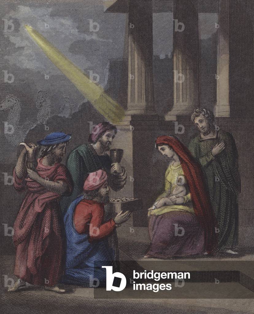 Illustration for Scripture History for the Improvement of Youth, c.1850 (coloured engraving)