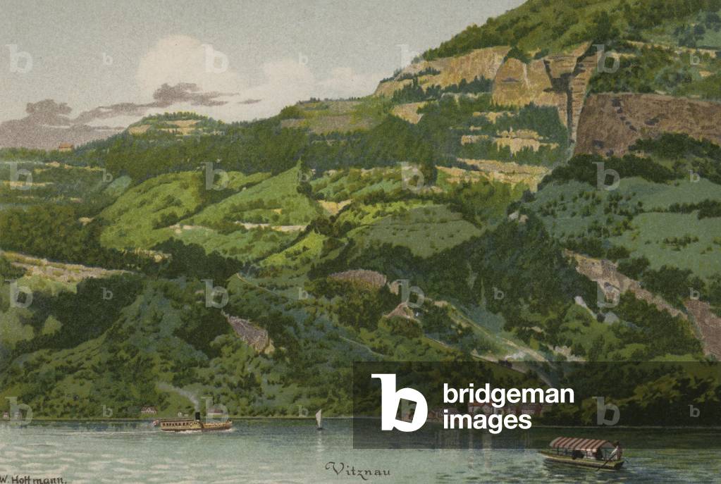 Lake Lucerne: Vitznau (colour litho)