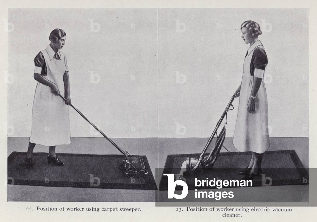 Illustration for Posture in Housework (b/w photo)