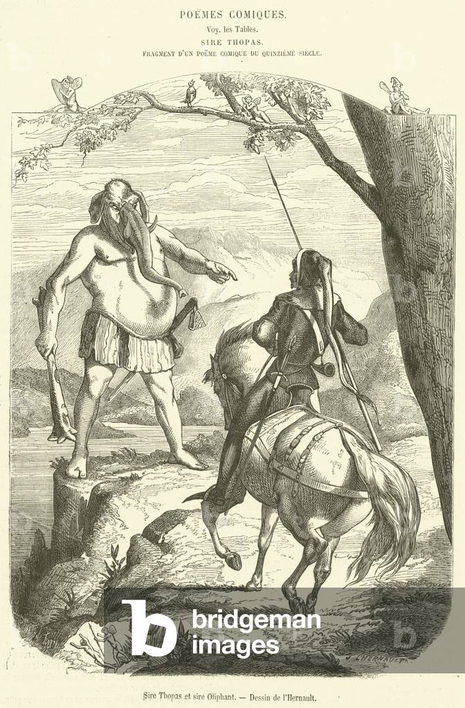Sire Thopas et sire Oliphant (engraving)
