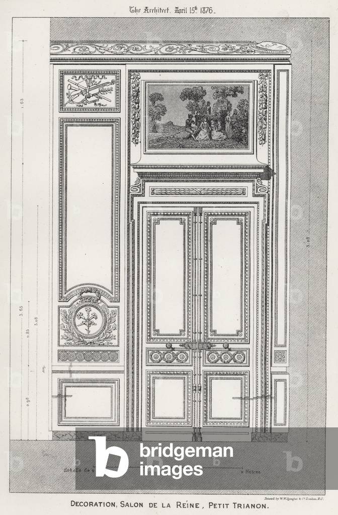 Decoration, Salon De La Reine, Petit Trianon (engraving)