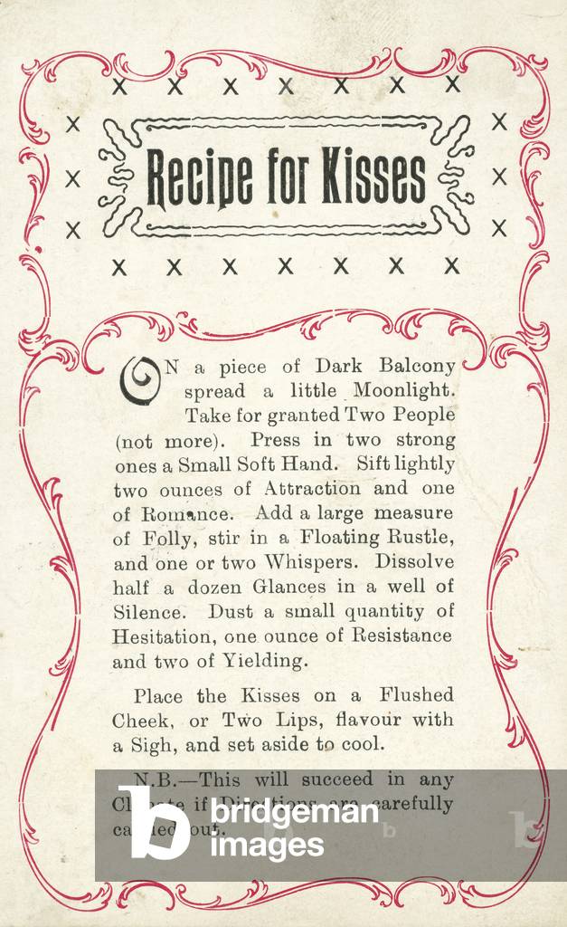 Recipe for kisses (colour litho)