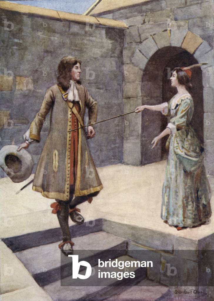 Illustration for Peveril of the Peak (colour litho)