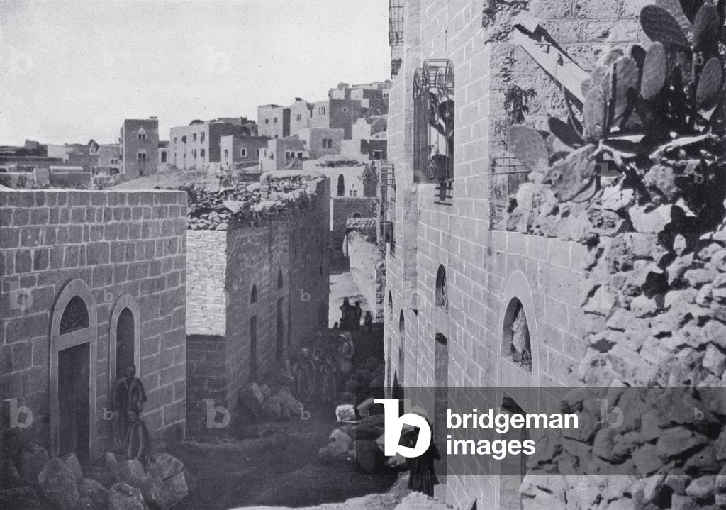 A Street Scene in Bethlehem (b/w photo)