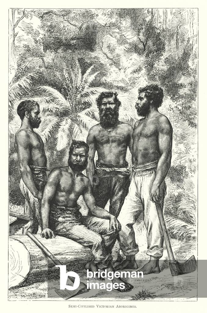 Australia: Semi-Civilised Victorian Aborigines (engraving)
