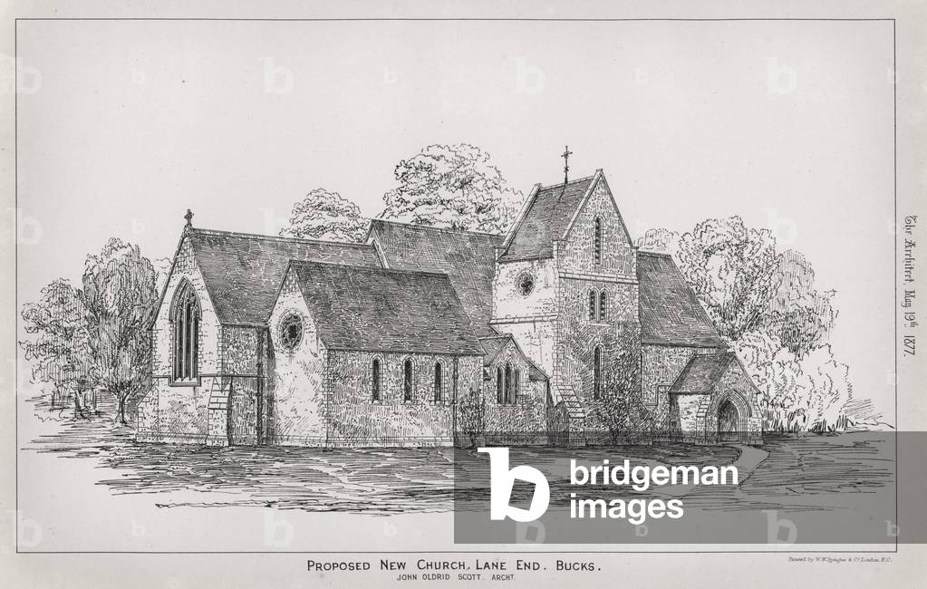 Proposed New Church, Lane End, Buckinghamshire (engraving)