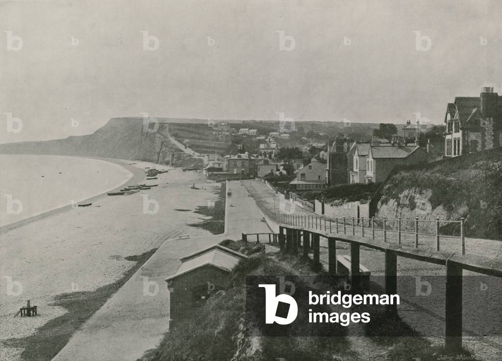 Budleigh Salterton, General View of the Valley (b/w photo)