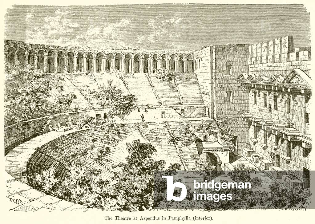 The Theatre at Aspendus in Pamphylia (interior) (engraving)