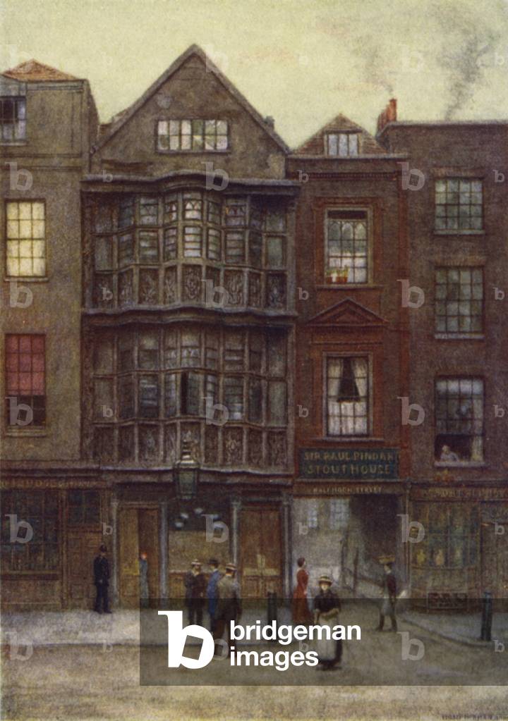 Sir Paul Pindar's House, Bishopsgate Street, 1877 (colour litho)
